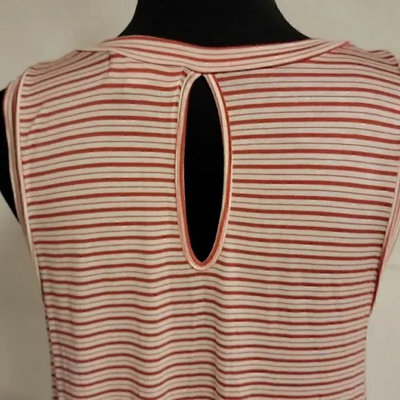 Pink Rose Large Red And White Striped Sleeveless Tank Top - Picture 3 of 8